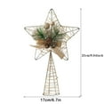 thumbnail image 3 of Natural Christmas Tree Topper Star with Pinecones and Red Berries - 3D Hollow Star Tree Topper with Pine Needles and Bowknot for Xmas Tree Festive Indoor Decorations and Holiday Party, 3 of 8