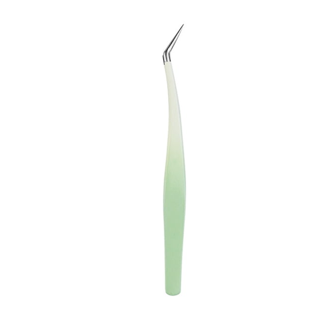 False Eyelash Tweezers for Eyelash Extension Stainless Steel Tweezers with Curved And Elastic Handle Makeup Eyelash Tool for Professional Makeup Artists And Beginners