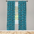 thumbnail image 2 of Ambesonne Aboriginal 4-Panel Curtains, Reptile, 56"x95", Sea Blue Dark Taupe, 2 of 4