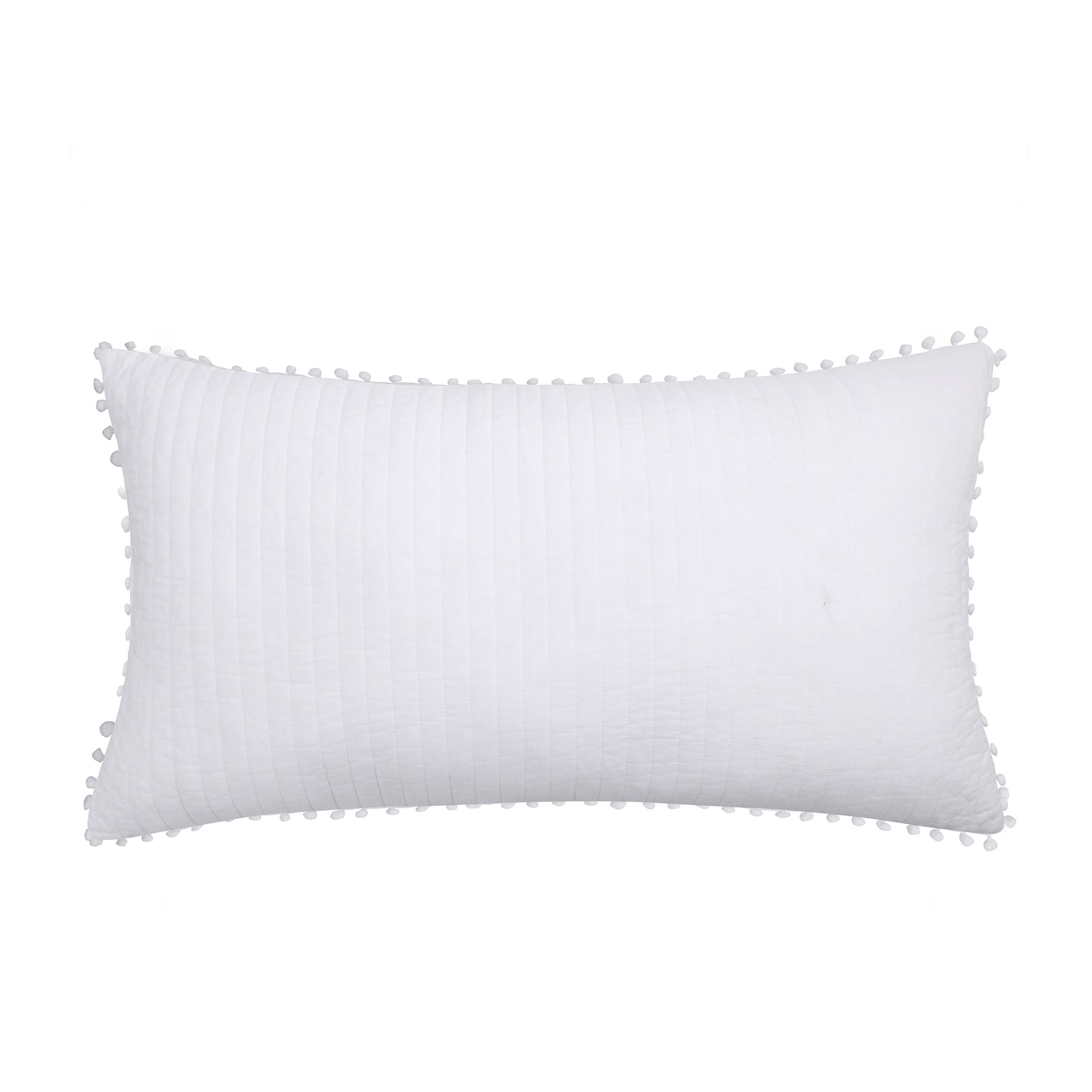 Levtex Home Pom Pom King Sham (36x20in.) White Cotton Fabric