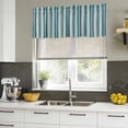 thumbnail image 4 of 2 Pack Blue Green Striped Valances for Windows Bedroom Living Room Window Treatments, Modern Stripes Art Watercolor Rod Pocket Valance Drapes Short Kitchen Curtains Over Sink 60"x18", 4 of 8