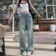 thumbnail image 1 of ZOENOVA Cargo Jean Woman's Retro Y2K Versatile Jeans Street Fashion Pantalones Mujer Baggy Loose Straight Denim Trousers mujer, 1 of 5