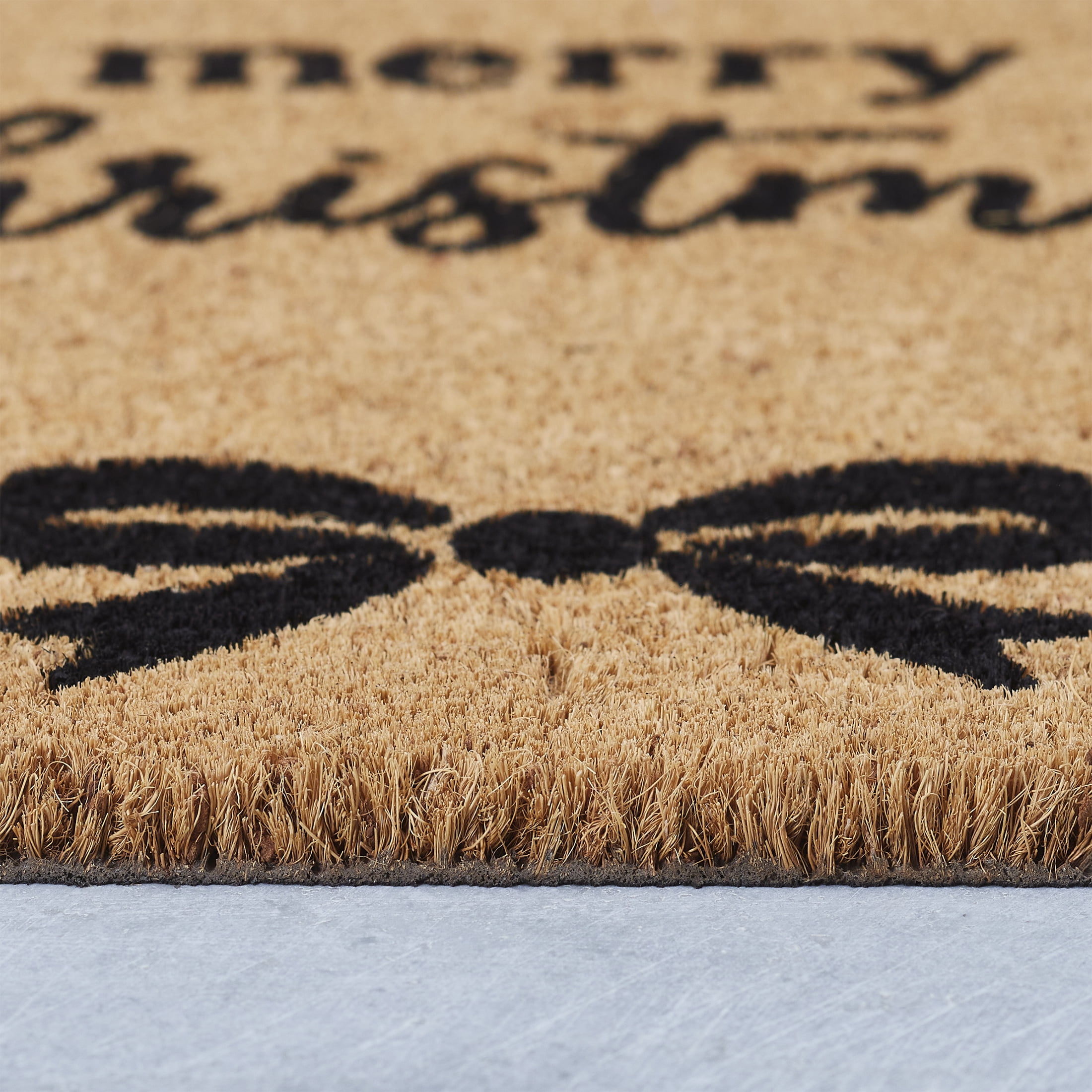 My Texas House Natural Merry Christmas Wreath Outdoor Coir Doormat, 18" x 30"