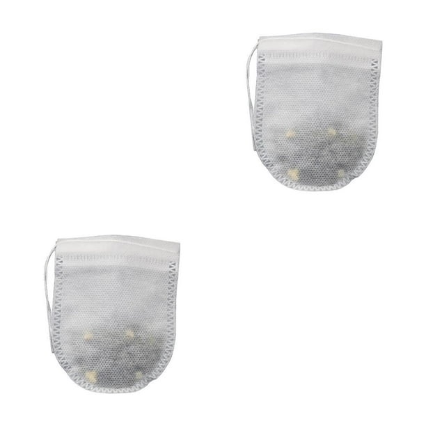 Bewildely 100 Uds bolsitas de té vacías perfumadas Heal Seal bolsa para hierbas hojas sueltas infusor de té bolsillo desechable seguridad 2piezas