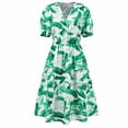 thumbnail image 6 of QUNYINEY Short Sleeve Spring Dresses for Women Floral Casual A-Line Dress Empire Waist Flowy V Neck Maxi Sundress, 6 of 6