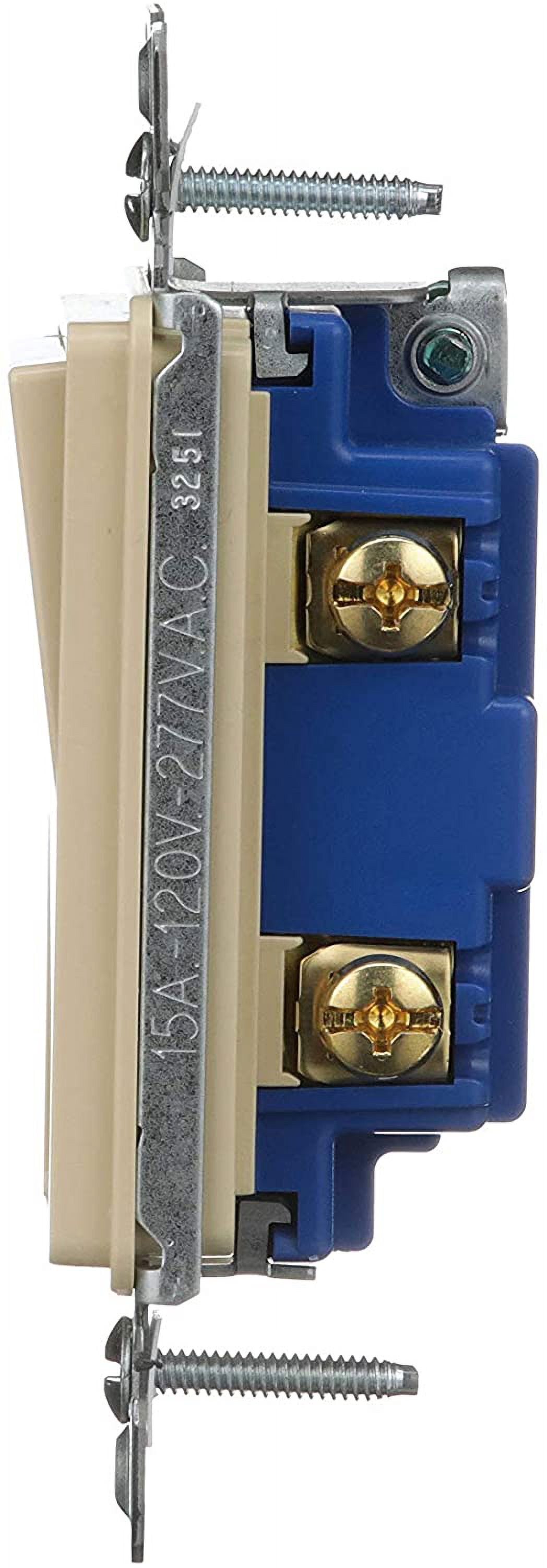 Cooper Wiring Device 7501VBOX Single-Pole Decorator Rocker Switch, Ivory - 15A