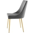 thumbnail image 3 of Contemporary Modern Urban Designer Dining Kitchen Room Side Dining Chair, Velvet Fabric Metal Steel, Grey Gray, 3 of 7