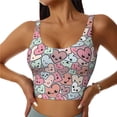 thumbnail image 2 of Lsque Cartoon Hearts Printed Women'S Sports Bra, Compression, Moisture Wicking, High-Impact Sports Bra For Women,Supportive sports bra-Small, 2 of 9
