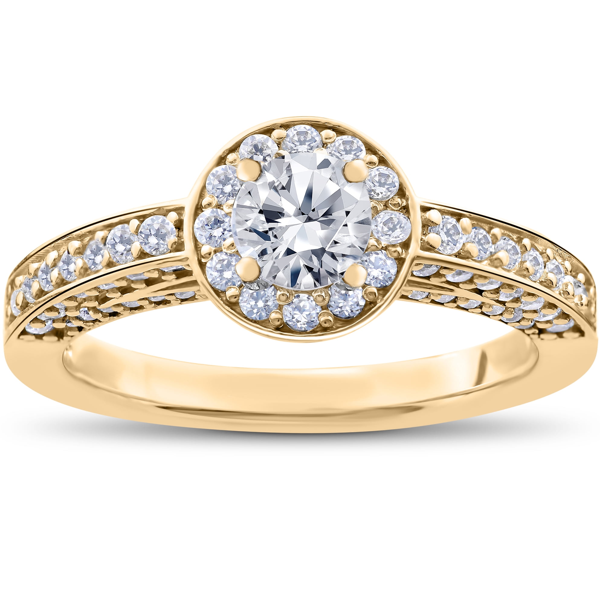 Bague Bande En Or Jaune 14 Carats Avec Zircons Multicolores - Taille 10 - Neuf Sans Emballage