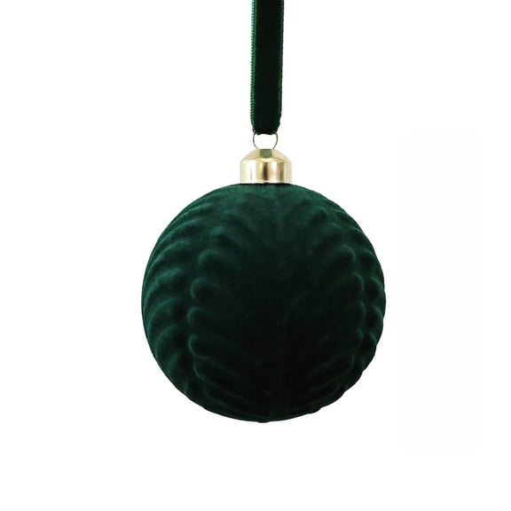 Decorative Hanging Ornaments,Christmas Ornaments Set,Painted Flocking Christmas Ball Ornaments,Shatterproof Plastic Hanging Balls Luxury Xmas Decor for Party Wedding(Green-B 3.15*3.15*3.15in)