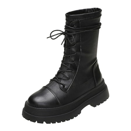 

Larisalt Womens Boots Women High Heel Ankle Boots Chunky Platform Booties Black