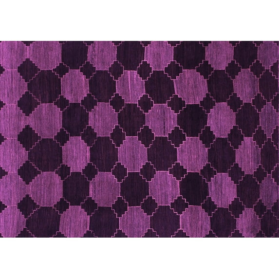 Ahgly Company Indoor Rectangle Abstract Purple Modern Area Rugs, 7' x 10'