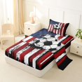 thumbnail image 2 of Manfei Soccer Sports Twin Sheets,Vintage Us Flag Bedding,Red White,3pcs,1 Fitted Sheet and 1 Pillowcase, 2 of 6