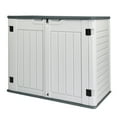 thumbnail image 3 of IVV 260 Gallon Outdoor Storage Box, Lockable HDPE Storage Containers with Lid, Deck Box Patio Furniture for Garden, Pool, Balcony, Yard (Gray+White), 3 of 10
