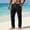 #Black, variant on DPTALR Men's Breathable Linen Pants Elastic Waist Casual Summer Beach Trousers,Army Green,Big Men's,Tall Men's L,Young Men's Pants