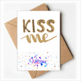 thumbnail image 1 of kiss me quote handwrite Welcome Back Greeting Cards Envelopes Blank, 1 of 3