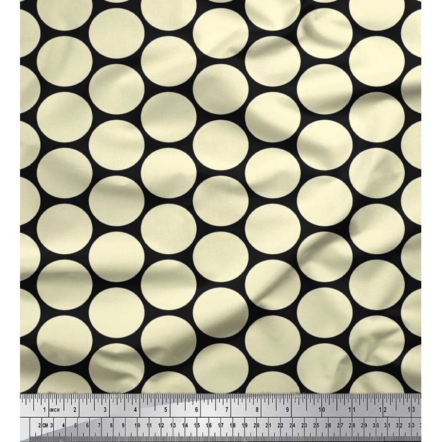 Soimoi Modal Satin Fabric Dots Dots Print Sewing Fabric Yard 42 Inch Wide