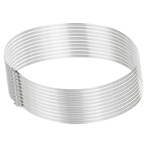 15 Inch 430 Stainless Steel Duct Clamps, 10 Pcs Adjustable Hose Clamps