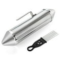 thumbnail image 3 of Metal Guiro Instrument, 12" x 4" Stainless Steel Guiro Shaker with Scraper Latin Percussion Instrument Musical Training Tool, 3 of 5