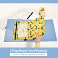 thumbnail image 5 of Cartoon Happy Duck 2 Pack Pencil Pouch for 3 Ring Binder Smooth Zipper Folders with Pockets Clear Window Pencil Case, 5 of 6