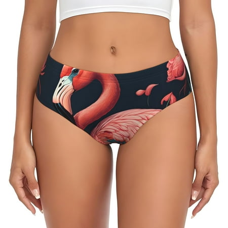 Sikiie Colorful Floral Flamingo Women s High Waisted Cotton Underwear Soft Breathable Panties Stretch Briefs Seamless Ladies Panties-X-Small