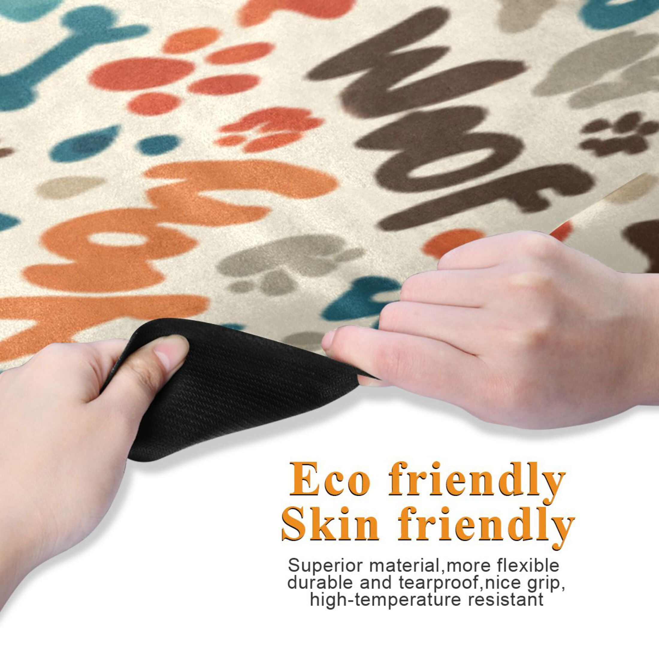 BZSMCE Yoga Mat Women Fitness Mat Vibrant Woof Paw Party Pattern