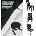 thumbnail image 3 of Chair Covers Set of 4, Stretch Soft Dining Room Chair Covers, Removable Parsons Chair Slipcovers for Kitchen, Hotel, Party, Stripe Black, 3 of 6