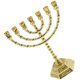 thumbnail image 3 of Candelabro judío de 7 brazos para la menorá de Hanukkah, candelabro de metal, 3 of 7