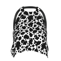Car Seat Cover Baby - Cute Cow Print Black White Breathable Infant Car Seat Cover for Baby Carseat, Lightweight Comfort Baby Essentials Must Haves Newborn Stuff for Girl Boy