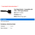 thumbnail image 2 of Turn Signal Switch - Compatible with 1996 - 1999 Toyota 4Runner, 2 of 2