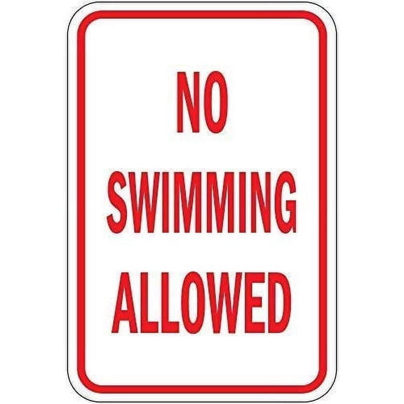 New Metal Sign Aluminum Sign No Swimming Allowed Sign for Outdoor & Indoor 12" x 8"