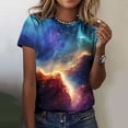 thumbnail image 1 of TaTaai Oversized Short Sleeve T-Shirt for Men and Women, Unisex Cotton Crew Neck Tee with All Over Cosmic Print, Casual Streetwear Gift, 1 of 6