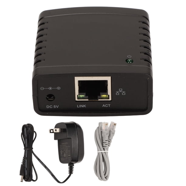 Sailing Servidor de impresión USB - Servidor de impresión TCP/IP LPR de alta velocidad con puerto LAN de 10 Mbps/100 Mbps y extensor compartidor inalámbrico USB - Enchufe de EE. UU. (100-240 V)