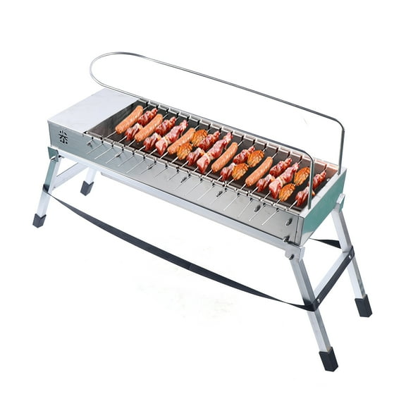 Automatic Rotisserie Grill Machine, 20 Skewer Foldable Electric BBQ Grill, USB-Powered, for Outdoor Camping & Household Use, with Stainless Steel Skewers