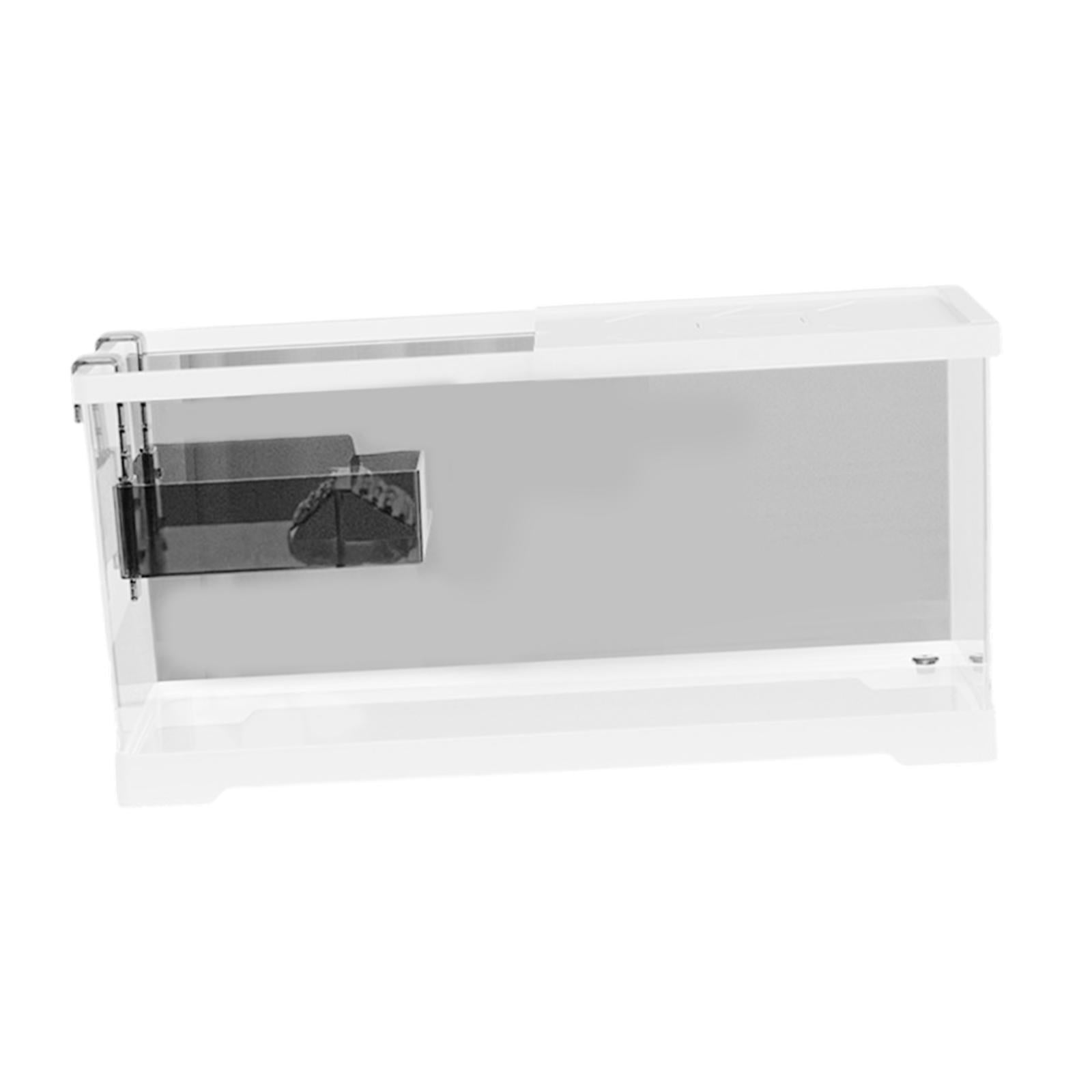 oshhni Turtle Tank Aquarium Hideout Hatching Area Feeding Box with Basking M w and Lid White
