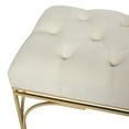 thumbnail image 4 of DecMode Metal Bench with Velvet Seat, White, 4 of 9