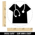 thumbnail image 2 of Medical Scrubs and Stethoscope Hospital Doctor Nurse Self-Inking Rubber Stamp Ink Stamper - Lime Green Ink - Small 3/4 Inch, 2 of 7