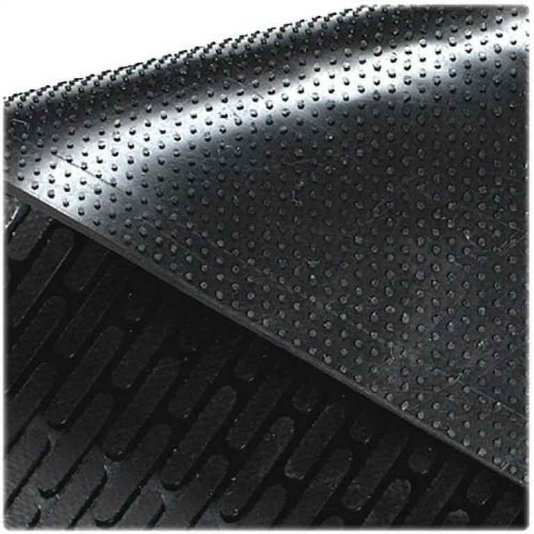 Evideco Outdoor Runner Mat Scraper Front Door Mat PVC Non-Slip Backing 48x18 Black