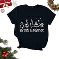 thumbnail image 2 of Navidad Mujeres Tops, Cuello Redondo Manga Corta Impresa Camiseta, Vintage Holiday Humor Tee Top, 2 of 4
