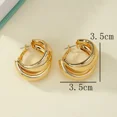 thumbnail image 6 of Stainless Steel Chunky Hoop Earrings for Women Ladys Gold Color Double Ring Thick Geometric Drop Earrings Statement Jewelry Gift, 6 of 7