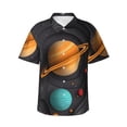 thumbnail image 1 of Balery Solar System Paper Art Camisas hawaianas de manga corta para hombre, camisas playeras de corte holgado, camisas de vacaciones con botones,Medium, 1 of 7
