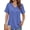 Enamel Blue, variant on MOSHU Deep V Neck Womens Tops Curved Hem Shirts for Women Fashion Trendy Blouses Casual Loose Fit Tees Tops