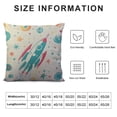 thumbnail image 5 of GOSMITH  Throw Pillow Cover Blue Chalkboard for Journey to Space with Sketch Stars Rocket Comets Planets Navy Colonization Home Decor Square Pillow Case for Bedroom Living Room Cushion Cover 18"x18", 5 of 5