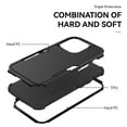 thumbnail image 2 of ELEHOLD Hybrid Case for iPhone 16 6.1" Rugged Shockproof Anti-Scratch Anti-Fingerprint Protective Hard PC Cover Support Wireless Charging for iPhone 16 -Black, 2 of 6