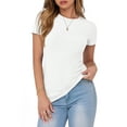 thumbnail image 2 of Fantaslook Slim Fit Tops for Women Short Sleeve Crew Neck Shirts Stretch Basic Casual T Shirts, 2 of 7