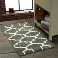 thumbnail image 4 of Saffron Fabs 34x21 Inches Arctic Blue/White Geometric Cotton Bath Rug, 4 of 5