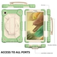 thumbnail image 3 of Kids 3-layer Case for Samsung Galaxy Tab A7 Lite 8.7" 2021 SM-T225/SM-T220, with Pencil Holder 360 Rotating Kickstand Hand-strap/ Shoulder Strap Heavy Duty Protective Cover,H-matcha green+beige, 3 of 7