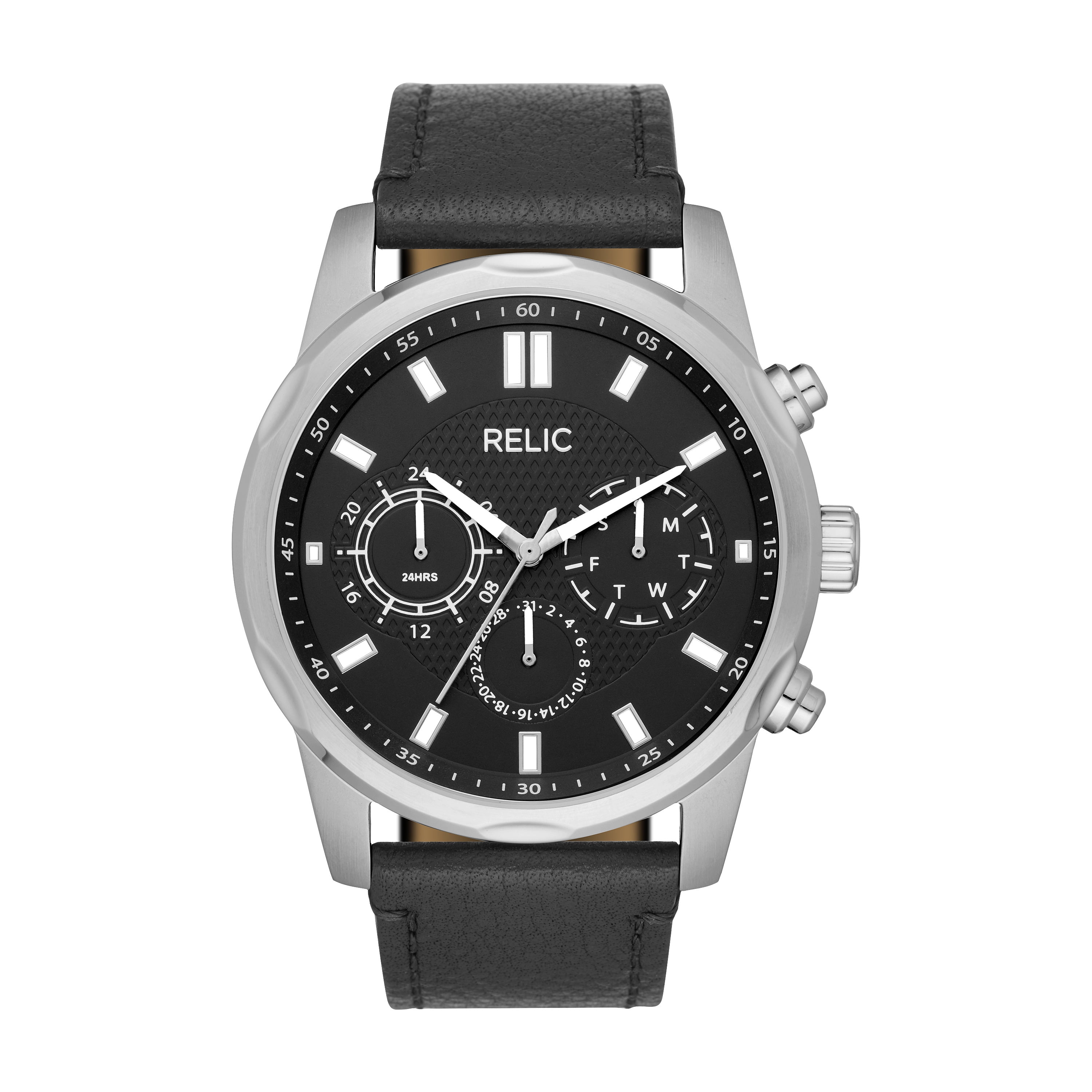 Relic - Relic by Fossil Men's Pacey Black Leather Watch - Walmart.com ...