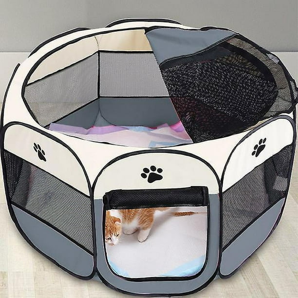 Casa portatil para Perros jaulas para perros grandes y pequenos casas para perros al aire libre parque infantil para interiores tienda de cama plegable para cachorros y gatos 114cm x 58cm JM