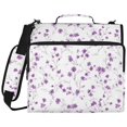 thumbnail image 2 of Zipper Binder with Shoulder Strap 2 inch 3 Ring Waterproof File Folder Organizer Bag 500 Sheet Purple Wildflower Pattern, 2 of 8